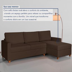 Sofá 3 Lugares com Chaise Moov Yescasa - 6