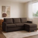 Ver imagem 1 de Sofá com Chaise 4 Lugares Suede Moov Yescasa Marrom