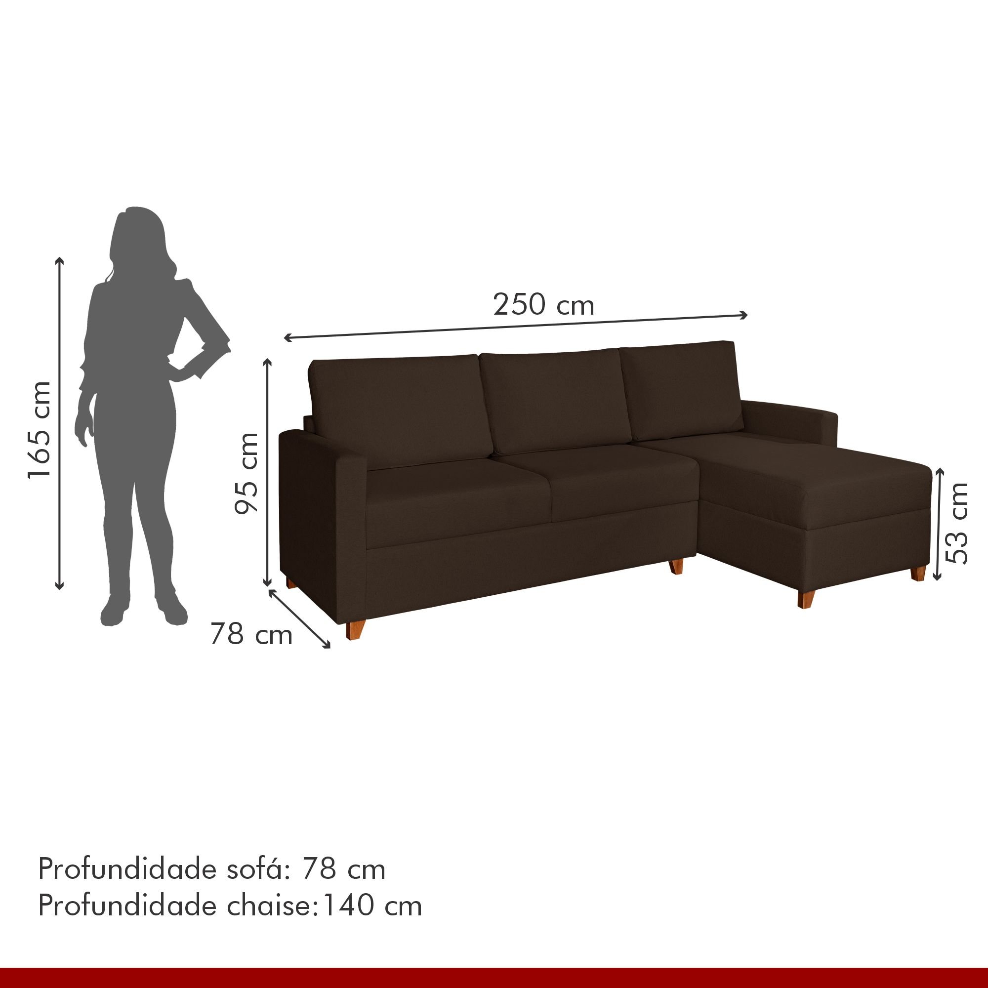 Sofá 3 Lugares com Chaise Moov Yescasa - 8