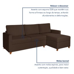 Sofá 3 Lugares com Chaise Moov Yescasa - 4