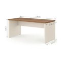 Ver imagem 4 de Mesa de Escritório Executiva Reta - 1,50m X 0,60m (tampo 40mm) - Nogal Sevilha / Champanhe - 34306