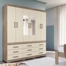 Guarda-roupa 6 Portas 9 Gavetas Star 6.9 com Espelhos e Pés - 1