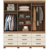 Guarda-roupa 6 Portas 9 Gavetas Star 6.9 com Espelhos e Pés - 2