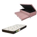 Ver imagem 1 de Cama Box Baú Solteiro com Auxiliar (Bicama) + Colchão Solteiro Espuma D20 12cm | Kit Completo com Ca