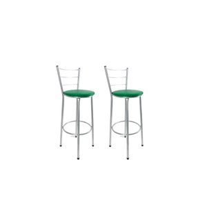 Kit 2 Banqueta Alta Prata Cozinha Gourmet Americana Balcão:verde
