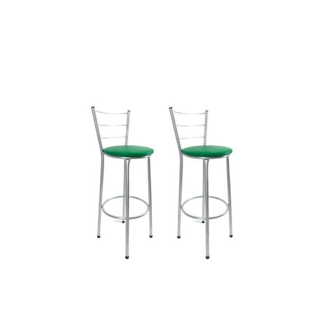 Kit 2 Banqueta Alta Prata Cozinha Gourmet Americana Balcão:verde