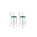 Ver imagem 1 de Kit 2 Banqueta Alta Prata Cozinha Gourmet Americana Balcão:verde