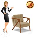 Ver imagem 6 de Kit 02 Poltronas Melissa Linho Base de Madeira Castanho - D’Rossi - A32 Bege