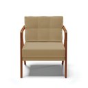 Ver imagem 3 de Kit 02 Poltronas Melissa Linho Base de Madeira Castanho - D’Rossi - A32 Bege