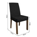 Ver mais imagens de Conjunto Sala de Jantar Mesa Tampo de Vidro 4 Cadeiras Madesa Rustic-preto-oxford