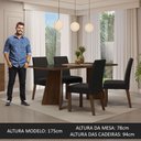 Ver imagem 7 de Conjunto Sala de Jantar Mesa Tampo de Vidro 4 Cadeiras Madesa Rustic-preto-oxford