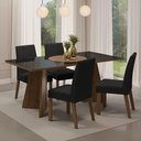 Ver imagem 1 de Conjunto Sala de Jantar Mesa Tampo de Vidro 4 Cadeiras Madesa Rustic-preto-oxford