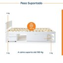Ver imagem 4 de Cama Solteiro Multifuncional Madeira Maciça Irara CabeCasa MadeiraOriginals Branco/Lavado