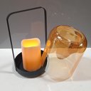 Ver imagem 6 de Castiçal Decorativo Porta Vela Home&co Metal 24x15x15cm Âmbar