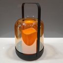 Ver imagem 2 de Lanternas de Metal e Vidro Âmbar 24x15x15cm Decoração Casa