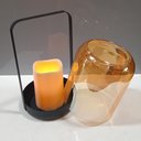 Ver imagem 6 de Lanternas de Metal e Vidro Âmbar 24x15x15cm Decoração Casa