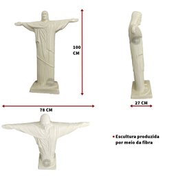 Cristo redentor rio de janeiro artesanal jardim feito em fibra - 2