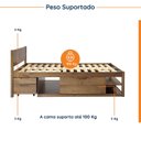 Ver imagem 4 de Cama Solteiro Multifuncional Madeira Maciça Irara CabeCasa MadeiraOriginals Marrom/Caramelo