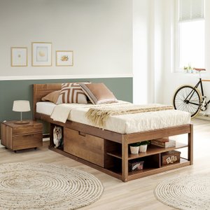 Cama Solteiro Multifuncional Madeira Maciça Irara CabeCasa MadeiraMadeira