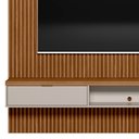Ver imagem 3 de Painel Ripado para TV 75 Pol. com Bancada 219cm Prime Plus L06 Nature/Off White - Mpozenato