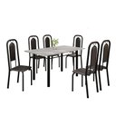 Ver imagem 2 de Conjunto de Mesa Tubular 140cm x 75cm Tampo Granito Topázio com 6 Cadeiras Lara Preto/Liso