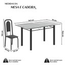 Ver imagem 3 de Conjunto de Mesa Tubular 140cm x 75cm Tampo Granito Topázio com 6 Cadeiras Lara Preto/Liso