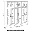 Ver imagem 4 de Guarda Roupa Casal Bipartido 225cm 12 Portas Giana Castanho F07 - Mpozenato