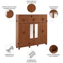 Ver imagem 3 de Guarda Roupa Casal Bipartido 225cm 12 Portas Giana Castanho F07 - Mpozenato