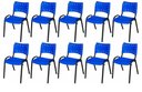 Ver imagem 2 de Cadeira Iso Base Preto Escola, Escritório Azul - Kit 10 Un