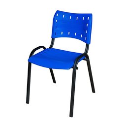 Cadeira Iso Base Preto Escola, Escritório Azul - Kit 10 Un - 3
