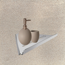 Ver imagem 2 de Prateleira Suporte Canto para Banheiro Escovado Grega Aço Inox 30cm