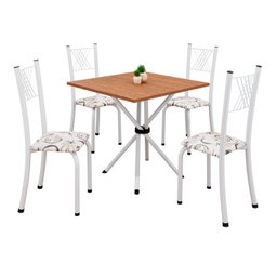 Conjunto de Mesa Tubular 70x70cm Tampo em Mdf 4 Cadeiras Sara - 2