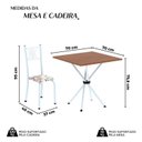 Ver imagem 3 de Conjunto de Mesa Tubular 70x70cm Tampo em MDF 4 Cadeiras Sara Branco/Arabesco