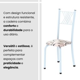 Conjunto de Mesa Tubular 70x70cm Tampo em Mdf 4 Cadeiras Sara - 8