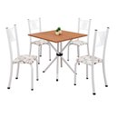 Ver imagem 2 de Conjunto de Mesa Tubular 70x70cm Tampo em MDF 4 Cadeiras Sara Branco/Arabesco