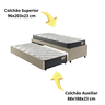 Bicama Box Solteirão em Courino Linho Bege 96x203 com Dois Colchões Adapto Molas Ensacadas Ecoflex - 8