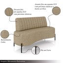 Ver imagem 3 de Sofá Living Decorativo 2 Lugares 1,35m Katara Linho Bege G33 - Gran Belo