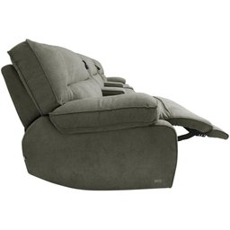 Sofá Decorativo Swift Elétrico Reclinável C-porta Copos Baú Cooler Linho Cinza G81 - Gran Belo - 5