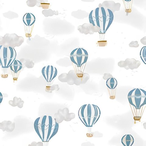 Papel de Parede Infantil Balões Azul Sonhos 4246