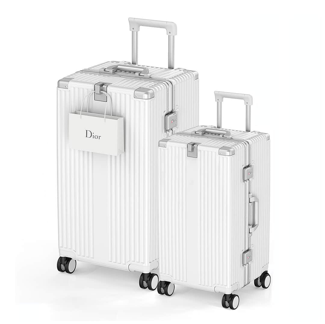 Kit Mala de Viagem Baú Pequena 10kg e Grande 32kg Policarbonato Holanda Maloa:branco - 1