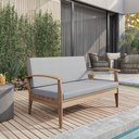 Ver imagem 1 de Sofá de Madeira 2 Lugares com Almofadas de Assento e Encosto Isis Yescasa