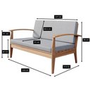 Ver imagem 2 de Sofá de Madeira 2 Lugares com Almofadas de Assento e Encosto Isis Yescasa