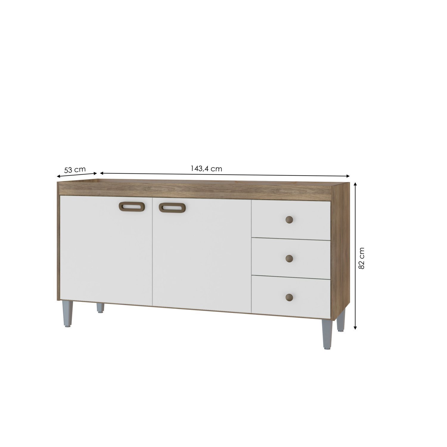 Gabinete para Pia 150cm 2 Portas 3 Gavetas Bréscia - 4