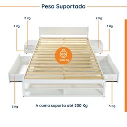 Cama Queen Multifuncional Madeira Maciça Irara CabeCasa MadeiraMadeira - 4