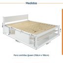 Ver imagem 2 de Cama Queen Multifuncional Madeira Maciça Irara CabeCasa MadeiraOriginals Branco/Lavado