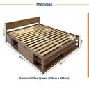 Ver imagem 3 de Cama Queen Multifuncional Madeira Maciça Irara CabeCasa MadeiraOriginals Marrom/Caramelo