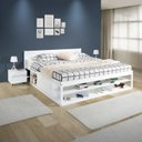Ver imagem 1 de Cama King Multifuncional Madeira Maciça Irara CabeCasa MadeiraOriginals Branco/Lavado