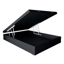 Cama Box Baú Casal Colchão Mola Bonnel Prime Coil Detroit + Box Sintético 71x138x188:preto - 2