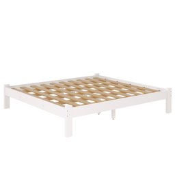 Cama King Size Turca New em Madeira Maciça Cor Branco - 1