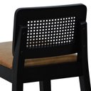 Ver imagem 6 de Banqueta Média Gabi Madeira Maciça Telinha - Preto Assento Estofado Corano Marrom Mescla